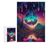 Jigsaw 300 PCS for Teenagerss Raindrop Reflections A Dreamy Landscape Puzzles for Adults Relaxing Games Analysis And Logic Parent-child Interaction 300 PCS