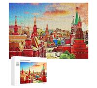 Jigsaw 300 PCS for Teenagerss Red Square Moscow Panorama Jigsaw Relax Games Difficult Challenge Unique Gifts for Birthday And Christmas 300 PCS