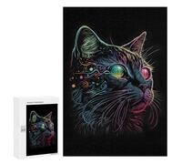 Jigsaw 300 PCS for Teenagerss Retro Abstract Cat Art Jigsaw Puzzle Family Games Pattern Assembly Unique Gifts for Birthday And Christmas 300 PCS