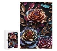 Jigsaw 300 PCS for Teenagerss Rose Metallic Rainbow Jigsaw for Adults Toy Wall Decor Presents for Women Unique Gifts for Birthday And Christmas 300 PCS