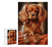 Jigsaw 300 PCS for Teenagerss Ruby Cavalier King Charles Spaniel Puzzles for Adults Relax Games Staycation Kill Time for Is Ideal As A Gift 300 PCS