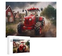 Jigsaw 300 PCS for Teenagerss Rustic Red Tractor in Action Puzzles for Adults Relaxing Games Analysis And Logic Parent-child Interaction 300 PCS