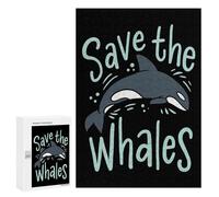 Jigsaw 300 PCS for Teenagerss Save The Whales Orca Kille Jigsaw Puzzle Family Games Pattern Assembly Unique Gifts for Birthday And Christmas 300 PCS