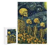 Jigsaw 300 PCS for Teenagerss Skeletons Starry Night Adult Jigsaw Hands-on Game Home Decoration Unique Gifts for Birthday And Christmas 300 PCS