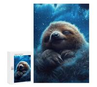 Jigsaw 300 PCS for Teenagerss Sleepy Sloth in Clouds Jigsaw Relax Games Difficult Challenge Unique Gifts for Birthday And Christmas 300 PCS