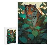 Jigsaw 300 PCS for Teenagerss Tiger in Tropical Jungle-1 Puzzles for Adults Relaxing Games Analysis And Logic Parent-child Interaction 300 PCS