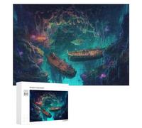 Jigsaw 300 PCS for Teenagerss Underwater Fantasy A Luminous Cave Adventure Jigsaw Relax Games Difficult Challenge Unique Gifts for Birthday And Christmas 300 PCS