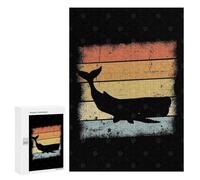 Jigsaw 300 PCS for Teenagerss Whale Retro Design Jigsaw Puzzle Family Games Pattern Assembly Unique Gifts for Birthday And Christmas 300 PCS
