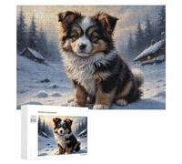 Jigsaw 300 PCS for Teenagerss Winter Wonderland Pup-4 Jigsaw Relax Games Difficult Challenge Unique Gifts for Birthday And Christmas 300 PCS