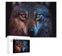 Jigsaw 300 PCS for Teenagerss Wolf Eyes Dual Vision Jigsaw Relax Games Difficult Challenge Unique Gifts for Birthday And Christmas 300 PCS