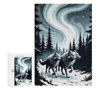 Jigsaw 300 PCS for Teenagerss Wolves Winter Forest Landscape Jigsaw Puzzle Family Games Pattern Assembly Unique Gifts for Birthday And Christmas 300 PCS