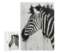 Jigsaw 300 PCS for Teenagerss Zebra Elegance Painting Puzzles for Adults Relax Games Staycation Kill Time for Is Ideal As A Gift 300 PCS