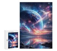 Jigsaw 300 PCS Galactic Reflections Celestial Landscape -3 Jigsaw Puzzles for Teenagers Improve Memory Educational Challenge Gifts for Friends And Family 300 PCS