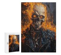 Jigsaw 300 PCS Ghost Rider Art Print Jigsaw Puzzles for Adults Improve Memory Challenging To Complete Christmas Birthday Gifts 300 PCS