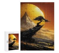 Jigsaw 300 PCS Golden Sunset Mountain Landscape Jigsaw Puzzles for Teenagers Improve Memory Educational Challenge Gifts for Friends And Family 300 PCS