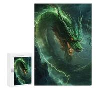 Jigsaw 300 PCS Green Dragon Artwork-1 Puzzle For Teenagers Enhance Memory Train Your Brain And Hands Addictive Toys to Cultivate Patience 300 PCS