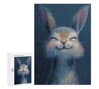Jigsaw 300 PCS Happy Bunny Illustration Jigsaw Puzzles for Adults Improve Memory Challenging To Complete Christmas Birthday Gifts 300 PCS