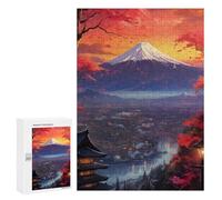 Jigsaw 300 PCS Japanese Sunset with Mount Fuji Puzzle For Teenagers Enhance Memory Train Your Brain And Hands Addictive Toys to Cultivate Patience 300 PCS