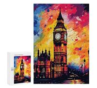 Jigsaw 300 PCS London's Vibrant Big Ben Jigsaw Puzzles for Adults Improve Memory Challenging To Complete Christmas Birthday Gifts 300 PCS