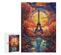 Jigsaw 300 PCS Paris Eiffel Tower Autumn Scenery Puzzle For Teenagers Enhance Memory Train Your Brain And Hands Addictive Toys to Cultivate Patience 300 PCS