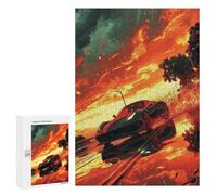 Jigsaw 300 PCS Racing Through Fiery Skies Jigsaw Puzzles for Adults Improve Memory Challenging To Complete Christmas Birthday Gifts 300 PCS