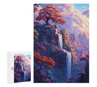 Jigsaw 300 PCS Rainbow Mountain Waterfall Scene Jigsaw Puzzles for Adults Improve Memory Challenging To Complete Christmas Birthday Gifts 300 PCS