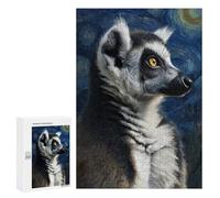 Jigsaw 300 PCS Ring-Tailed Lemur Art Print Jigsaw Puzzles for Teenagers Improve Memory Educational Challenge Gifts for Friends And Family 300 PCS