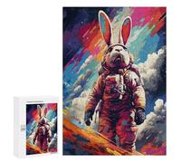 Jigsaw 300 PCS Space Bunny Adventure -5 Jigsaw Puzzles for Adults Improve Memory Challenging To Complete Christmas Birthday Gifts 300 PCS