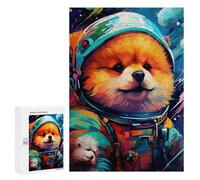 Jigsaw 300 PCS Space Pomeranian Adventure -1 Jigsaw Puzzles for Adults Improve Memory Challenging To Complete Christmas Birthday Gifts 300 PCS