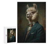 Jigsaw 300 PCS Stylish Alpaca in Formal Attire Jigsaw Puzzles for Adults Improve Memory Challenging To Complete Christmas Birthday Gifts 300 PCS