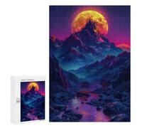 Jigsaw 300 PCS Vibrant Mountain Moonlit Landscape Puzzle For Teenagers Enhance Memory Train Your Brain And Hands Addictive Toys to Cultivate Patience 300 PCS