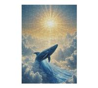 Jigsaw 38x26cm/1000pcs for Adults Celestial Whale Rising Toward The Sun Adult Jigsaw Relaxing Games But Fun And Humorous Unique Birthday And Gifts 38x26cm/1000pcs