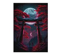 Jigsaw 38x26cm/1000pcs for Adults Torii Gate Under Full Moon Teenagers Puzzles Anti-Stress Toys Difficult Challenge Help The Brain Exercise 38x26cm/1000pcs