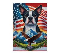 Jigsaw 38x26cm/1000pcs for Teenagerss American Spirit Patriotic Artwork with Eagle And Flags Jigsaw for Adults Brain Teaser Game Analysis And Logic for Is Ideal As A Gift 38x26cm/1000pcs
