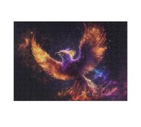Jigsaw 38x26cm/1000pcs for Teenagerss Flaming Phoenix Cosmic Artwork Jigsaw Relax Games Difficult Challenge Unique Gifts for Birthday And Christmas 38x26cm/1000pcs