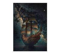 Jigsaw 38x26cm/1000pcs for Teenagerss Galactic Sailing Ship Adult Puzzles Brain Teaser Game Stress Reliever Birthday And Unique Gifts 38x26cm/1000pcs