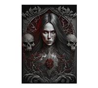 Jigsaw 38x26cm/1000pcs for Teenagerss Gothic Beauty with Rose Adult Puzzles Brain Teaser Game Stress Reliever Birthday And Unique Gifts 38x26cm/1000pcs
