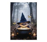 Jigsaw 38x26cm/1000pcs for Teenagerss Hedgehog Wizard with Cauldron in Forest Jigsaws for Adults Anti-Stress Toys Presents for Women for Is Ideal As A Gift 38x26cm/1000pcs