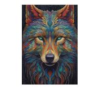 Jigsaw 38x26cm/1000pcs for Teenagerss Neon Wolf Jigsaws for Adults Hands-on Game Wall Decoration Parent-child Interaction 38x26cm/1000pcs