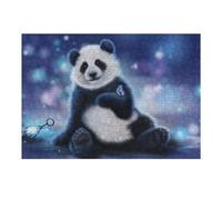 Jigsaw 38x26cm/1000pcs for Teenagerss Panda with Butterfly Puzzles for Adults Relaxing Games Analysis And Logic Parent-child Interaction 38x26cm/1000pcs