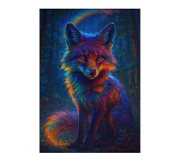 Jigsaw 38x26cm/1000pcs for Teenagerss Rainbow Fox in Enchanted Forest Jigsaws for Adults Hands-on Game Wall Decoration Parent-child Interaction 38x26cm/1000pcs