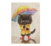 Jigsaw 38x26cm/1000pcs for Teenagerss Rainy Day Kitten-4 Jigsaws for Adults Hands-on Game Precision Cutting Birthday And Unique Gifts 38x26cm/1000pcs