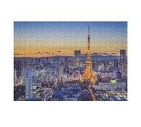 Jigsaw 38x26cm/1000pcs for Teenagerss Tokyo Tower at Sunset Jigsaw Relax Games Difficult Challenge Unique Gifts for Birthday And Christmas 38x26cm/1000pcs