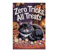 Jigsaw 38x26cm/1000pcs for Teenagerss Zero Tricks, All Treats Halloween Cat Jigsaws for Adults Hands-on Game Wall Decoration Parent-child Interaction 38x26cm/1000pcs