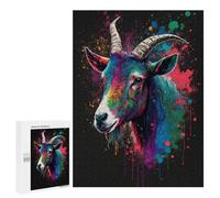Jigsaw 500 PCS Colorful Goat Art Print-1 Puzzle For Teenagers Enhance Memory Train Your Brain And Hands Addictive Toys to Cultivate Patience 500 PCS