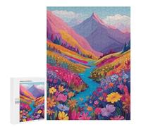 Jigsaw 500 PCS Colorful Mountain Valley Scene Puzzle For Teenagers Enhance Memory Train Your Brain And Hands Addictive Toys to Cultivate Patience 500 PCS