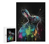 Jigsaw 500 PCS Colorful Rabbit Art Print-5 Jigsaw Puzzles for Adults Improve Memory Challenging To Complete Christmas Birthday Gifts 500 PCS