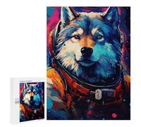 Jigsaw 500 PCS Cosmic Wolf Astronaut Puzzle For Teenagers Enhance Memory Train Your Brain And Hands Addictive Toys to Cultivate Patience 500 PCS