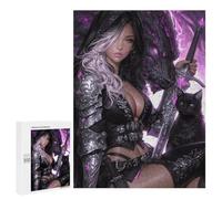 Jigsaw 500 PCS Dark Fantasy Warrior Woman Art Print Jigsaw Puzzles for Adults Improve Memory Challenging To Complete Christmas Birthday Gifts 500 PCS