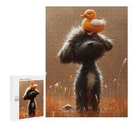 Jigsaw 500 PCS Duck on Dog's Head-2 Jigsaw Puzzles for Adults Improve Memory Challenging To Complete Christmas Birthday Gifts 500 PCS